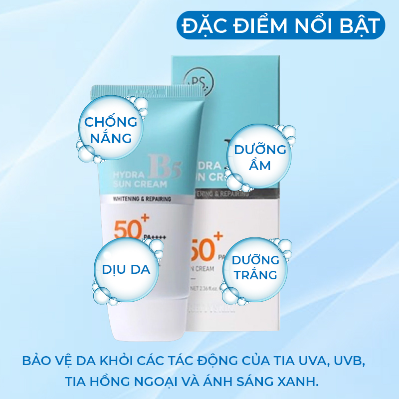 Kem Chống Nắng Phục Hồi Dưỡng Trắng B5 PRETY SKIN Hàn Quốc Hydra B5 Sun Cream 70ML Giúp Bảo Vệ Da Khỏi Tia UVA và UVB Ngưa Ngừa Lão Hóa Cung Cấp Độ Ẩm