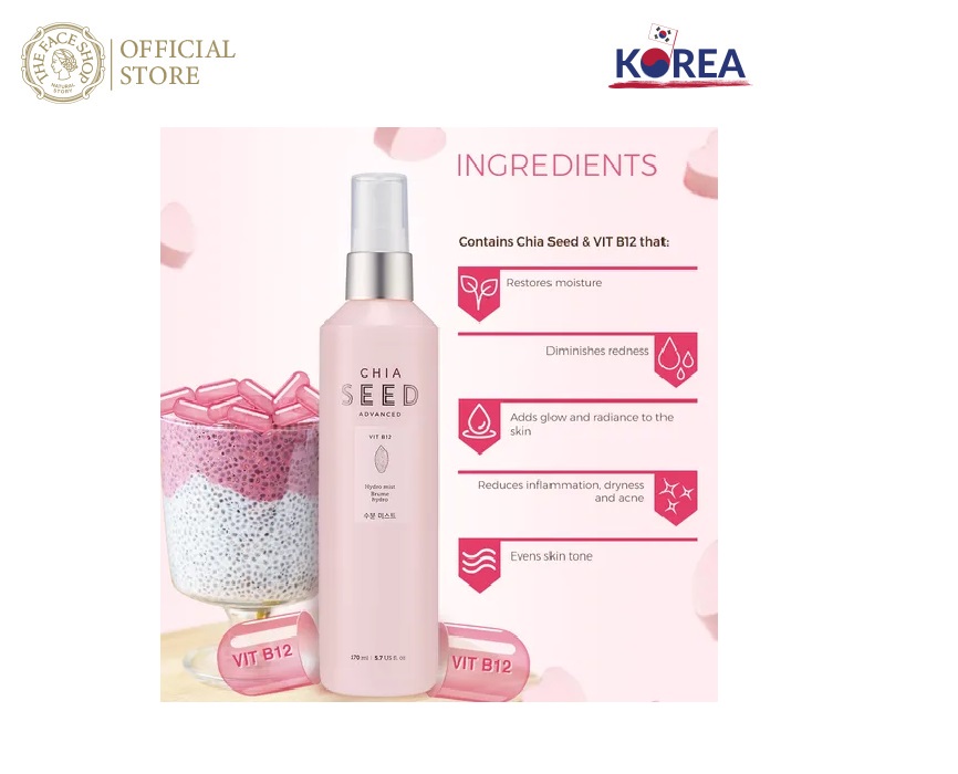 Xịt Khoáng Dưỡng Da TheFaceShop Chiaseed Hydrating Mist 165ml