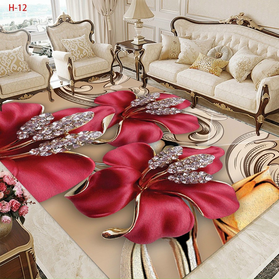 Thảm trải sàn BALI mẫu hoa hồng phấn  2M X 3M