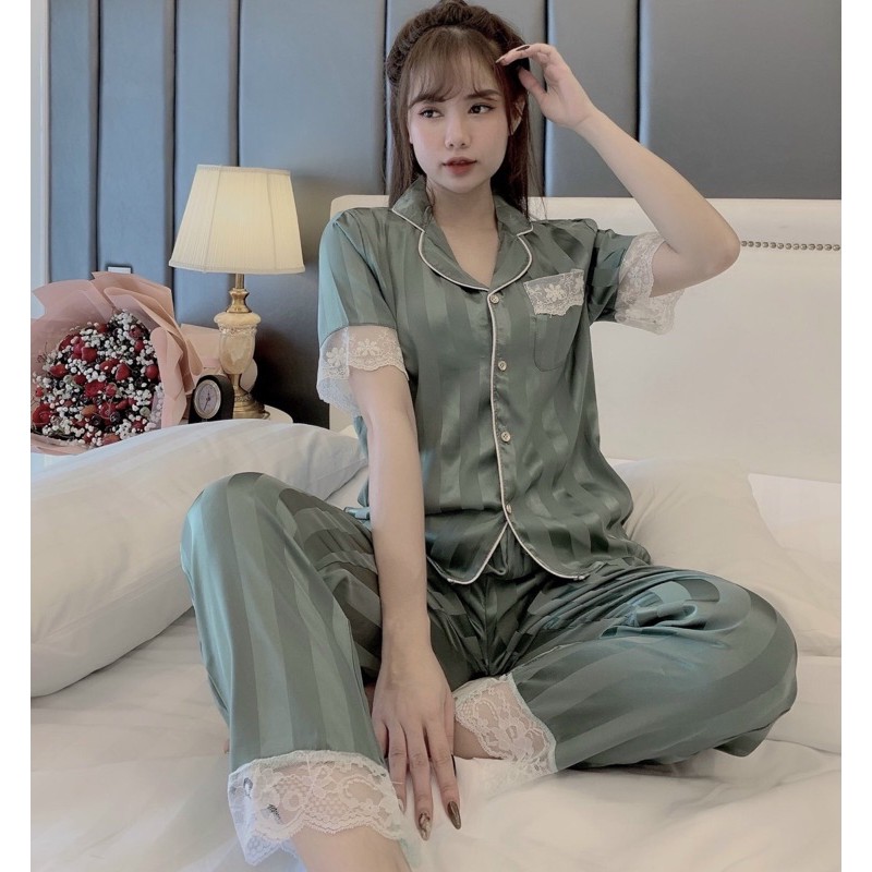 Bộ lụa gấm ❤️ Tay ngắn chất liệu Gấm tơ cao cấp