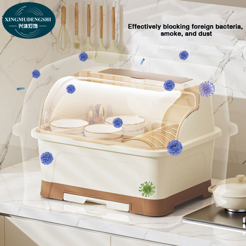 Bowls, chopsticks, storage box, kitchen, household, covered dormitories, dish storage rack, plastic cupboard, bowl box, simple，Plastic,and bowl rack that can be drained