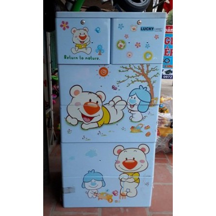 Tủ Nhựa Cao Cấp 5 Tầng 6 Ngăn (Có Khóa)