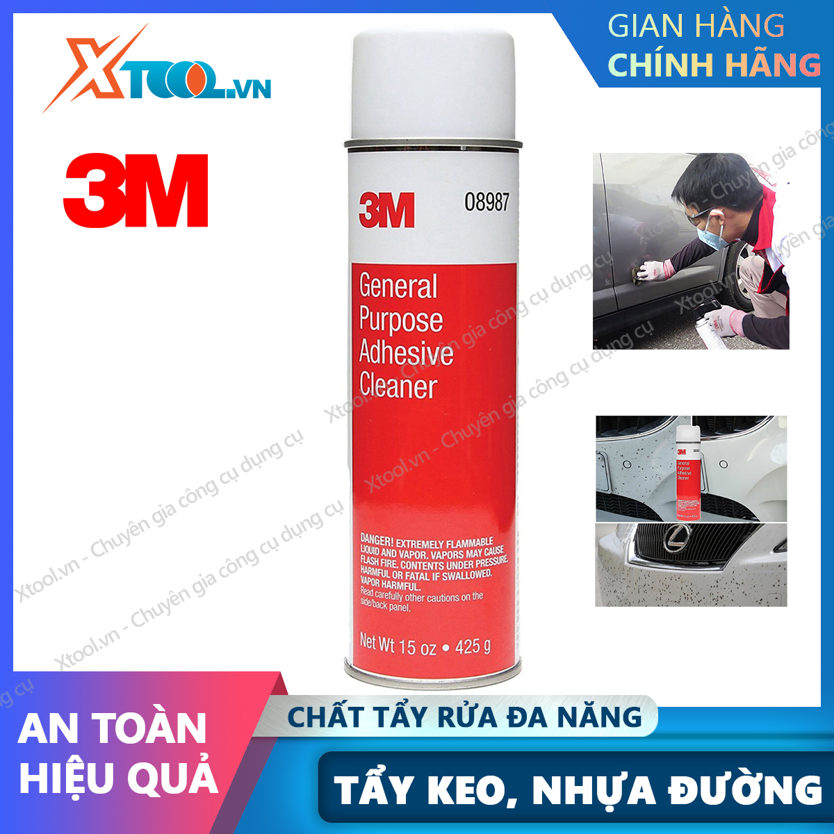 Bleach solution glue plastic line 3m PN 08987 425g, detergent multi-purpose chemical stain remover glue plastic grease stains cleaning car [Xtool] [xsafe]