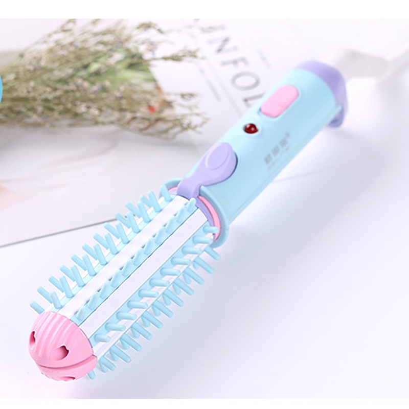 Máy Uốn, Duỗi , Ép Tóc, Kiêm Lược Điện Mini 2 In 1 Cute