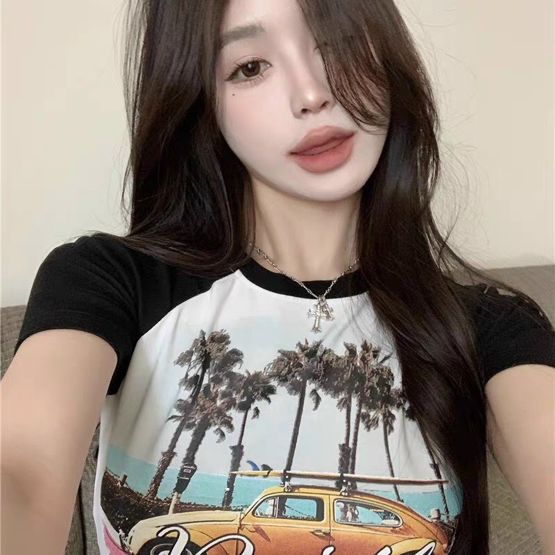 ÁO THUN IN HÌNH SIÊU CƯNG , ÁO CROPTOP
