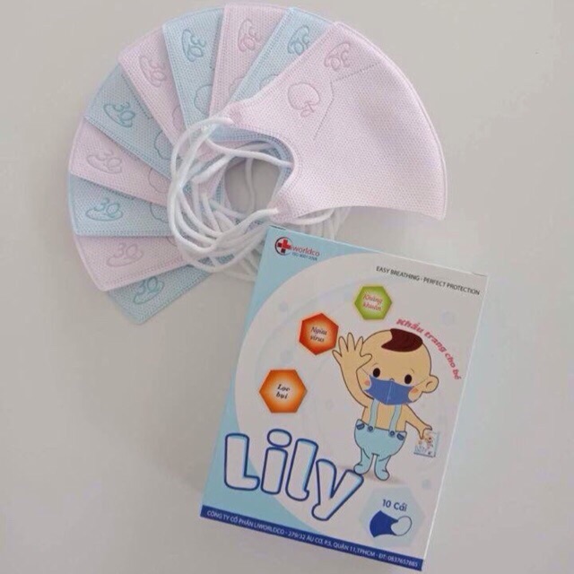 [HCM]Combo 10 hộp KT mask cho em bé Lily