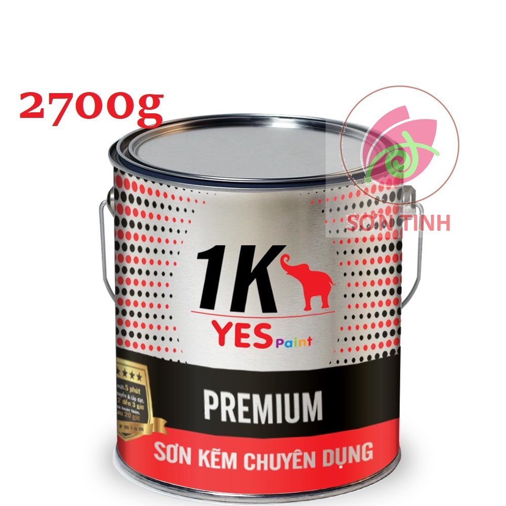 Sơn mạ kẽm 1K Yes 2700g màu trắng xám đậm xingfa nhạt đen bóng mờ xanh ngọc