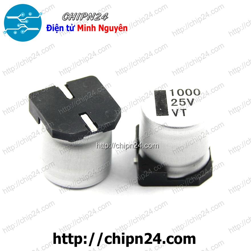 [1 con] (KG2) Tụ nhôm 1000uF 25V 12x13mm [SMD Dán]