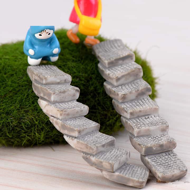 Phụ Kiện Tiểu Cảnh Cầu Thang Xám, (Combo: 2 cái) 1.5*4.5 cm (CA100-2).