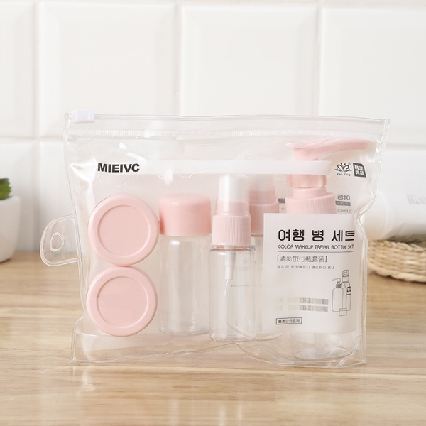 BỘ CHIẾC MỸ PHẨM DU LỊCH - BỘ CHIẾT MỸ PHẨM 7 MÓN (Tính luôn túi zip) TI DO
