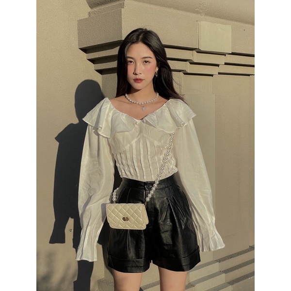 [Nhập mã LAZFASHION34-giảm 15% tối đa 99k/600k]SAP-Áo tiểu thư tay dài