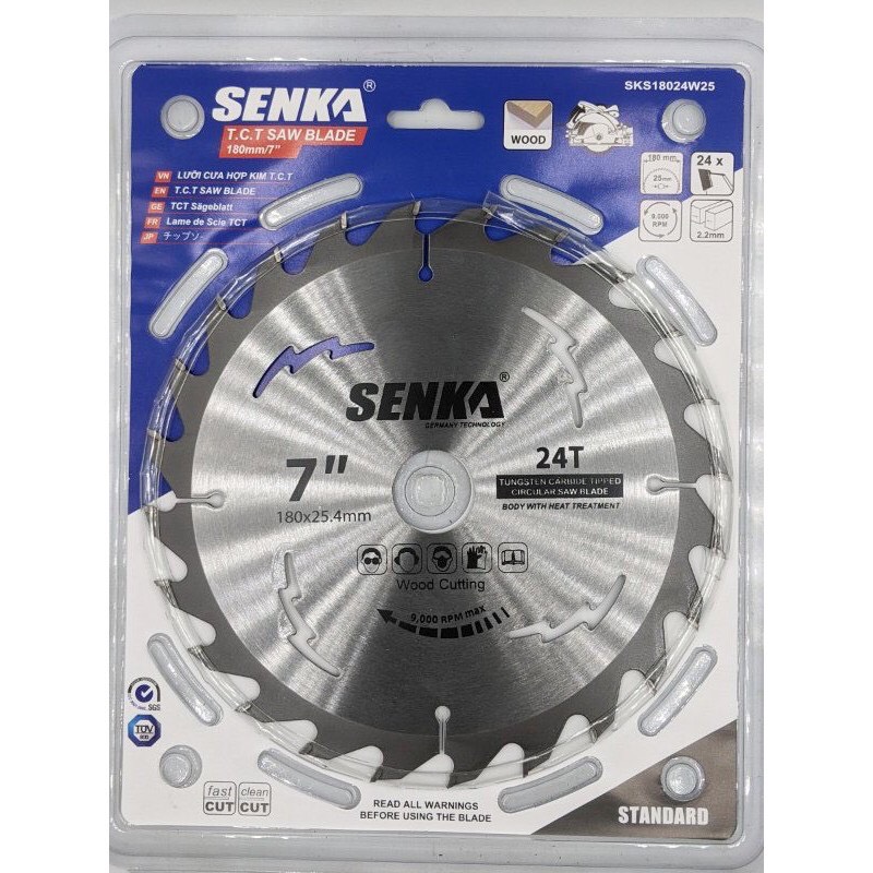 Lưỡi cưa hợp kim senka cắt gỗ 185mm x25.4mm 40 răng