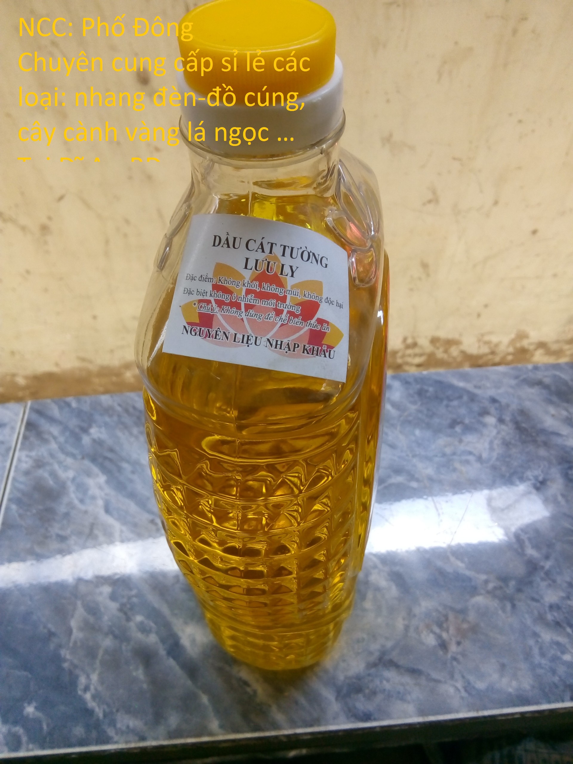 Dầu cát tường lưu ly loại 2 lít (dầu không khói)