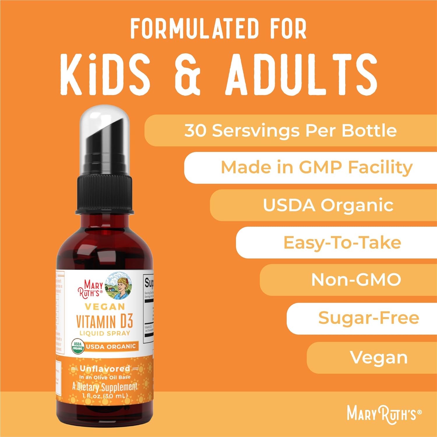 Mary Ruth’s Vegan Vitamin D3 Liquid Spray 30ml
