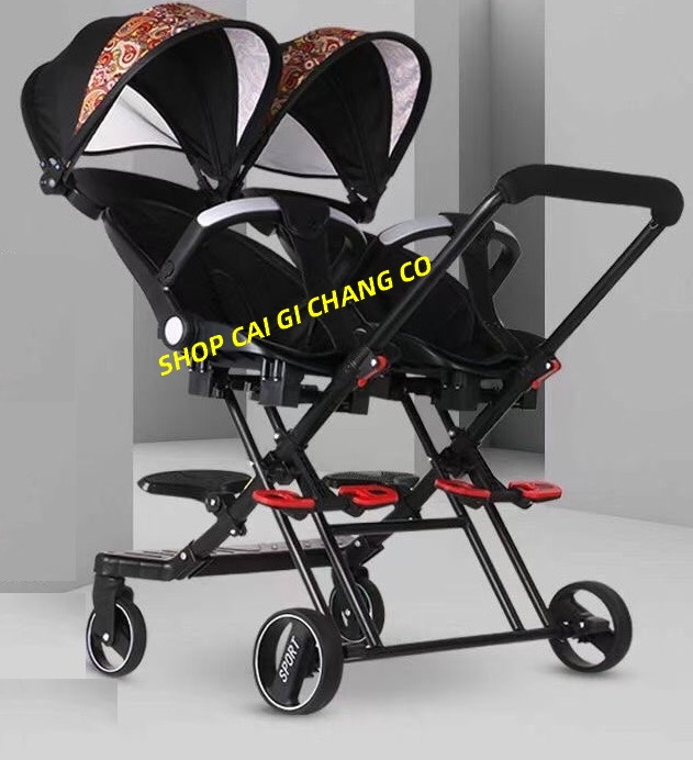 Xe đẩy sinh đôi dạo chơi 02 chiều 03 tư thế cho bé từ 3 đến 36 tháng tuổi hàng cao cấp