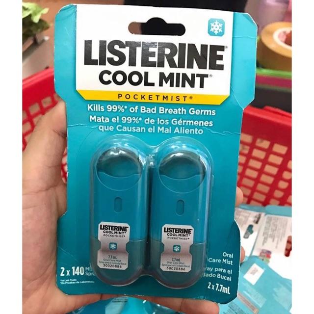Xịt Thơm Miệng Listerine Pocket Mist (2x7.7ml) - Cool Mint