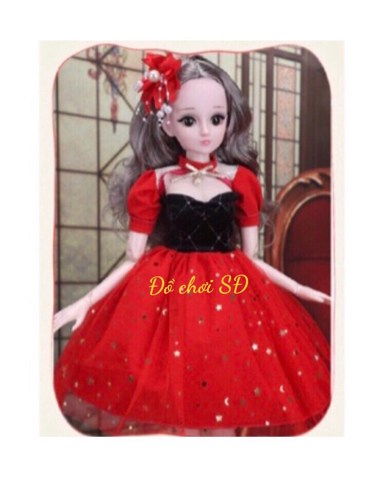 Quần áo búp bê 60 cm - đầm đỏ