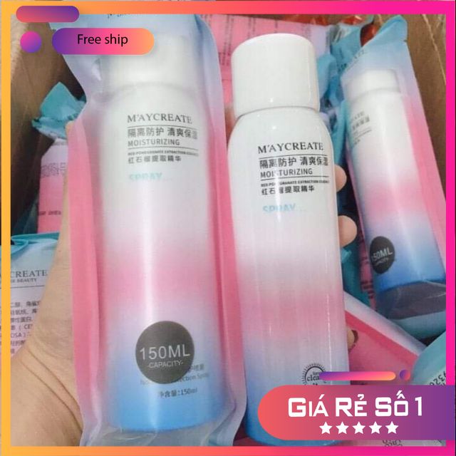 Xịt chống nắng phun sương m'aycreate spf3+ 150ml nâng tone da , trắng mịn maycreate