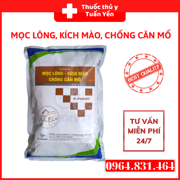 Mọc lông, kích mào, chống cắn mổ, SUPERVET dùng cho gia cầm
