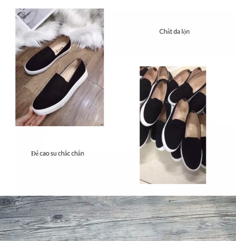 Slip on nữ Slip on da lộn Giày lười nữ