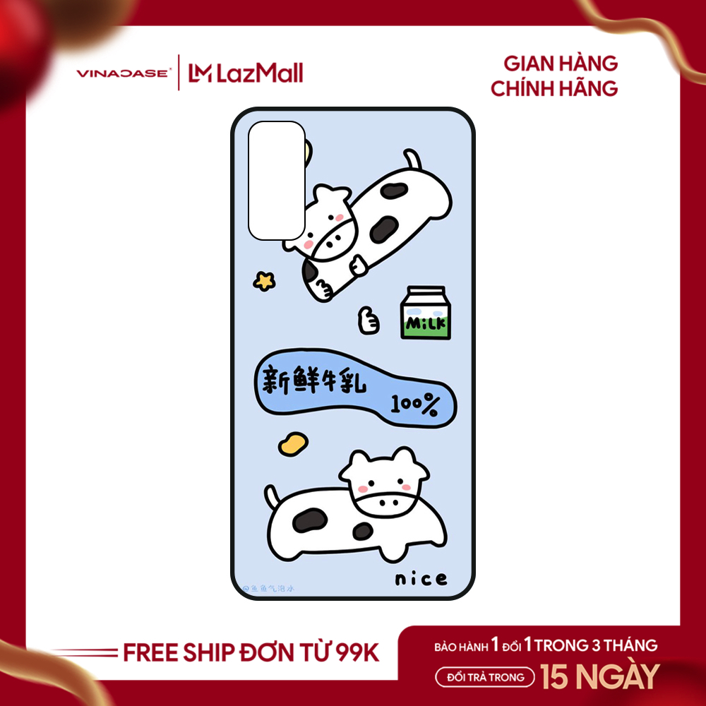 Ốp lưng Vina Case Vivo S1 Pro/Y11/Y12/Y15/Y17/Y3/U10/Y20/Y12s/Y20i/V17/.......Bộ sưu tập bò sữa dễ thương mặt kính cường lực