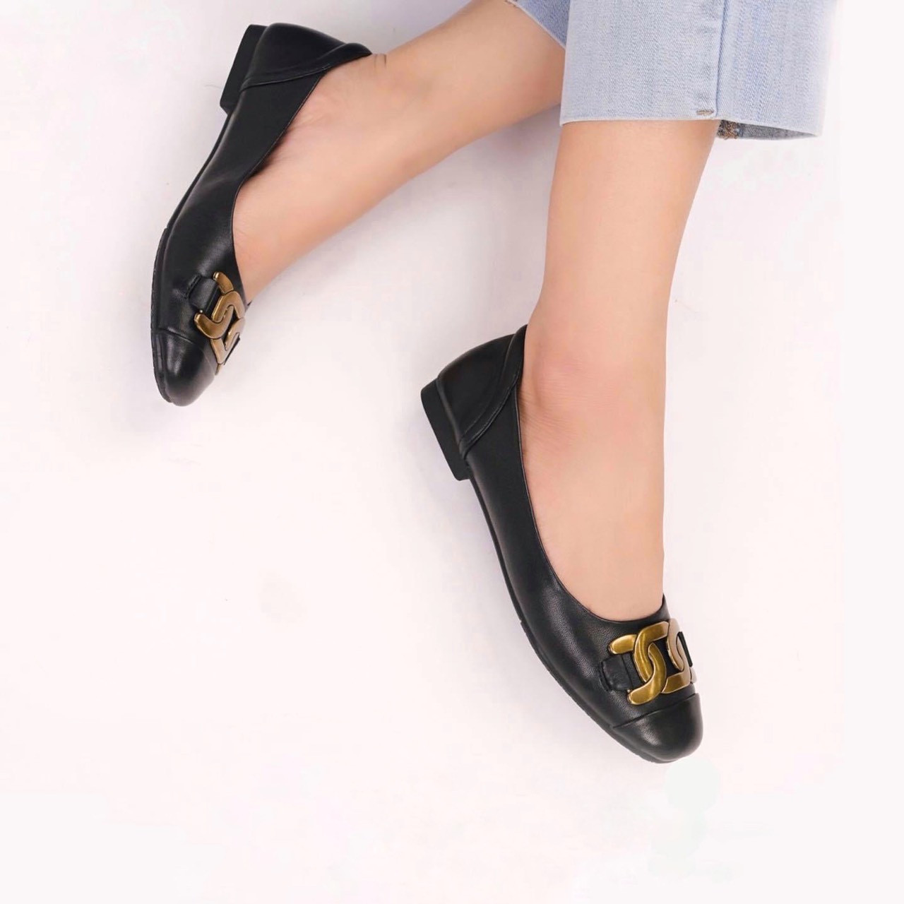 Giầy Bệt Nữ Da Thật Giầy Búp Bê Nữ VNXK