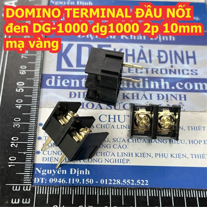 DOMINO, TERMINAL ĐẦU NỐI đen DG-1000 dg1000 2P 3P 4P 2 chân cách nhau 10mm, mạ vàng kde0462