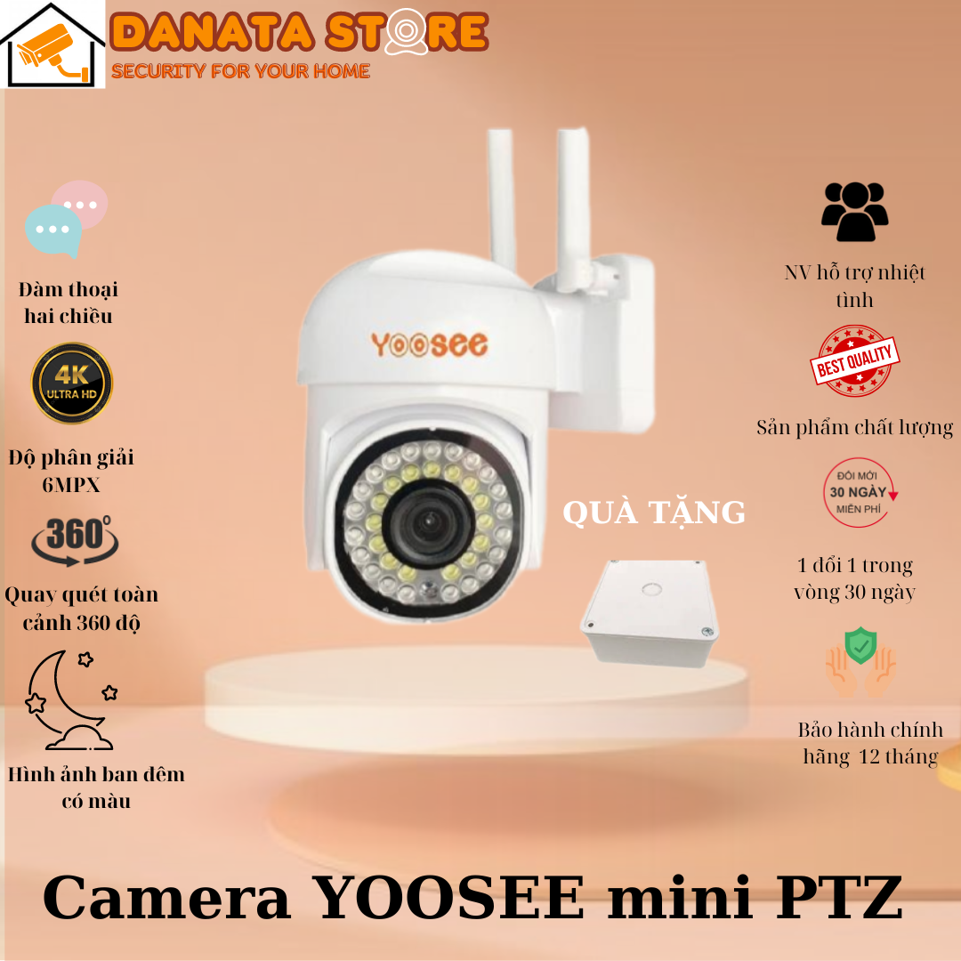 Yoosee full HD 5MP 36 LED night vision 360 Rotating mini PTZ outdoor camera support 2-way talk