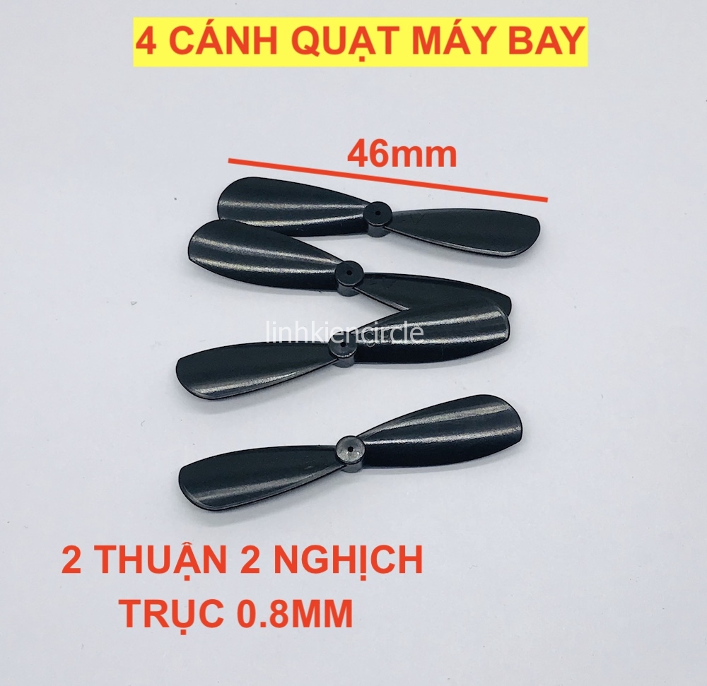 [HCM]4 cánh quạt máy bay mini 46mm trục 0.8mm thuận nghịch - LK0307