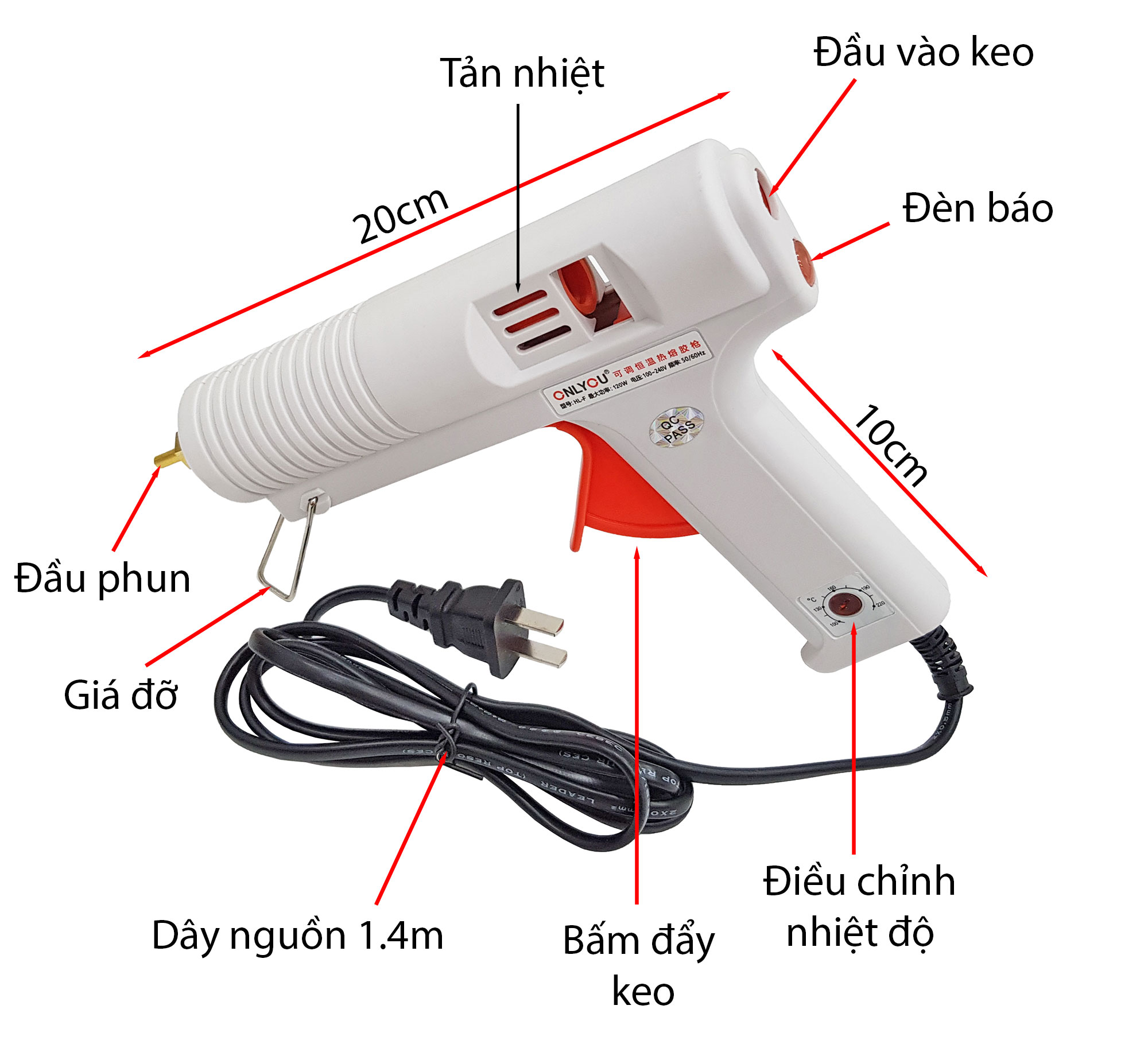 Súng bắn keo nến ONLYOU 120W