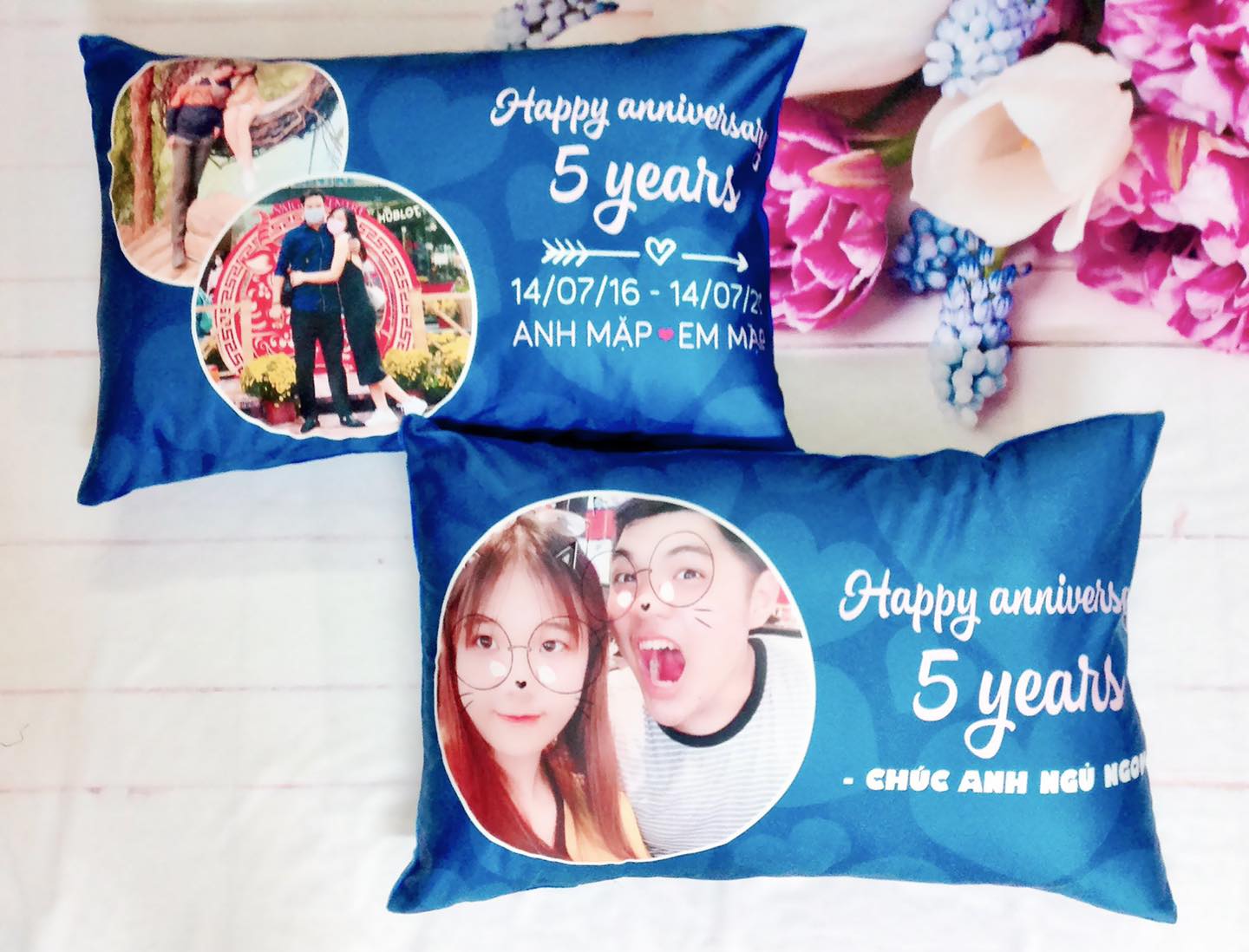 Vỏ gối in ảnh theo yêu cầu