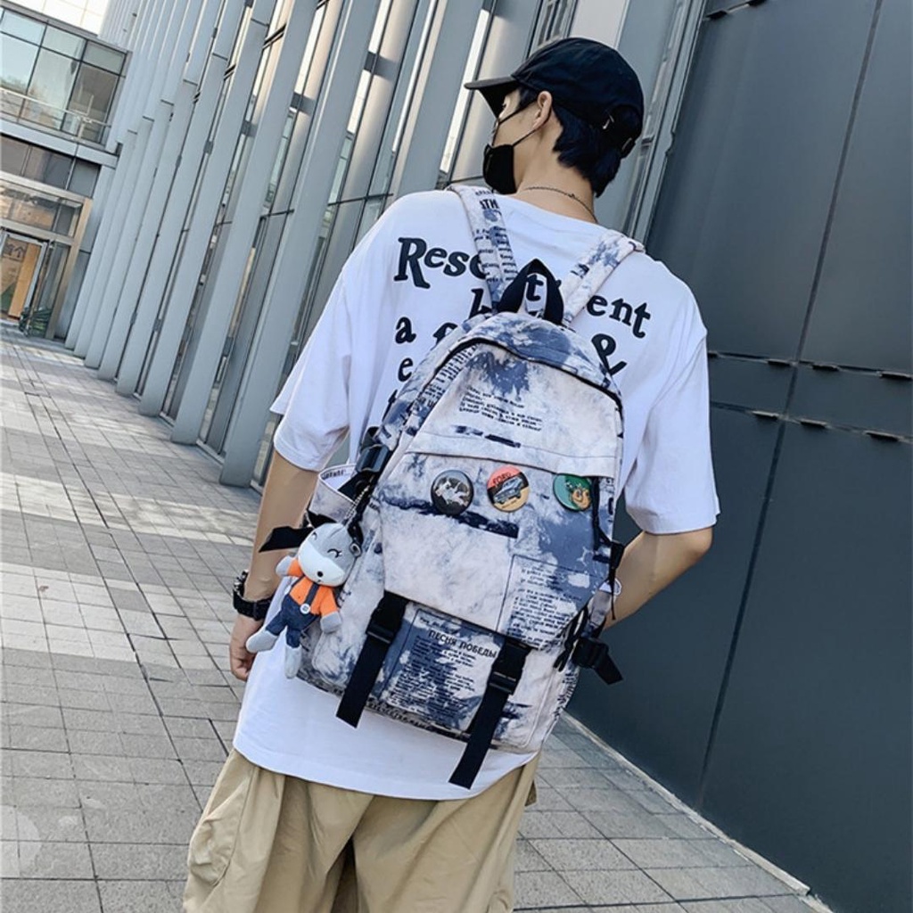 Balo nam nữ Ulzzang đi học cỡ lớn cho học sinh sinh viên họa tiết Unisex Style Hàn Quốc TC22