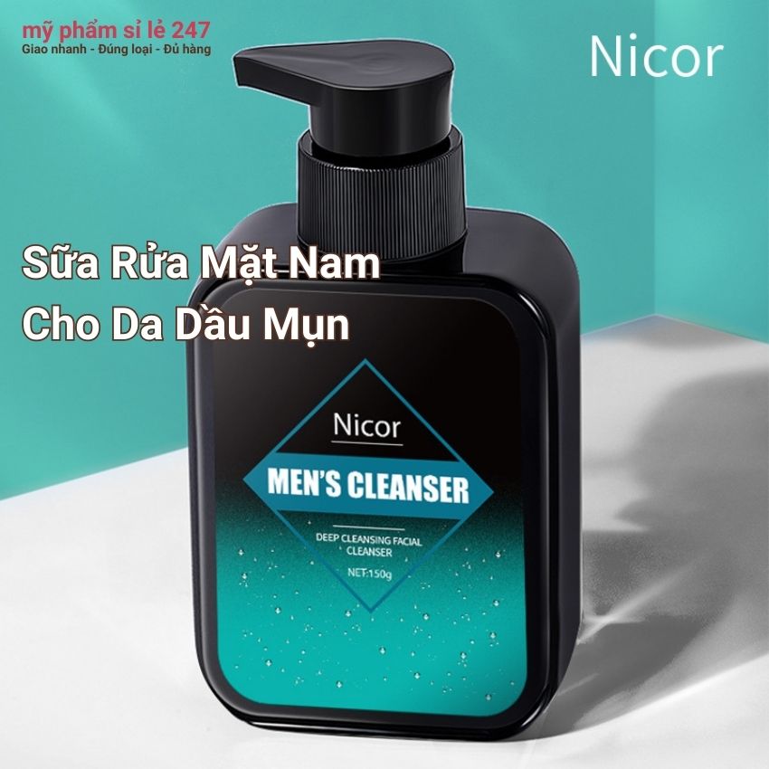 sữa rửa mặt nam cho da dầu mụn Nicor 150g sữa rửa mặt làm trắng da ngừa mụn dưỡng ẩm cho da khô Ni056