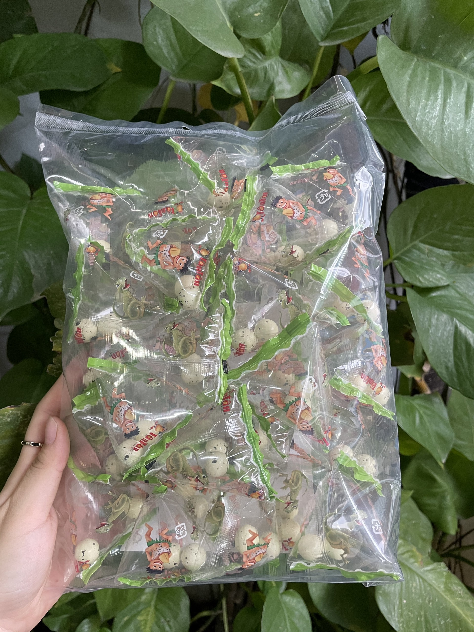 Sôcôla Đậu Phộng Trứng Khủng Long Tân Tân Dinosaur's Egg Chocoplus (Gói 96g-nhỏ)
