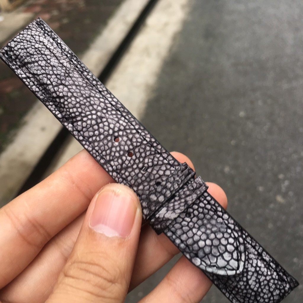Dây đồng hồ da đà điểu mộc  đủ size từ 18mm đến 22mm (Trong lót da bò)