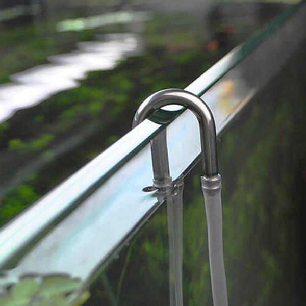 Đầu nối chữ u inox chống gập ống oxi/co2 - co chữ u chống gập dây oxy bể cá