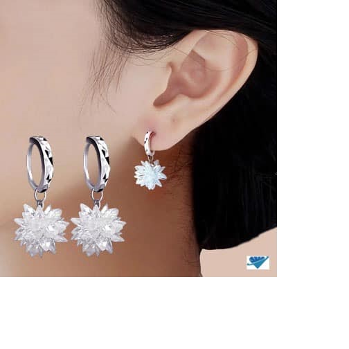 Bông tai nữ bạc ta khuyên tròn MS65d