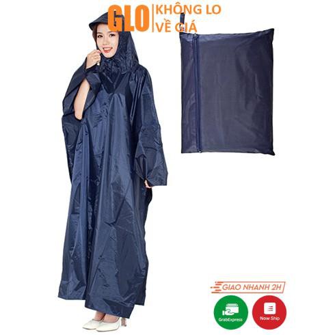 Áo mưa cánh dơi xẻ tà vải dù da cá