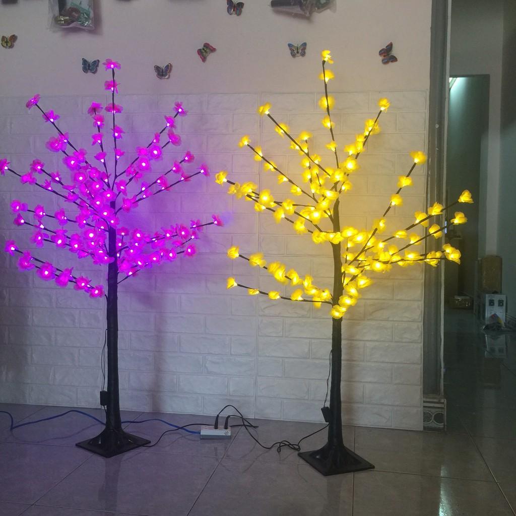 Cây hoa mai có đèn 1m2 TẶNG dây trang trí treo tết