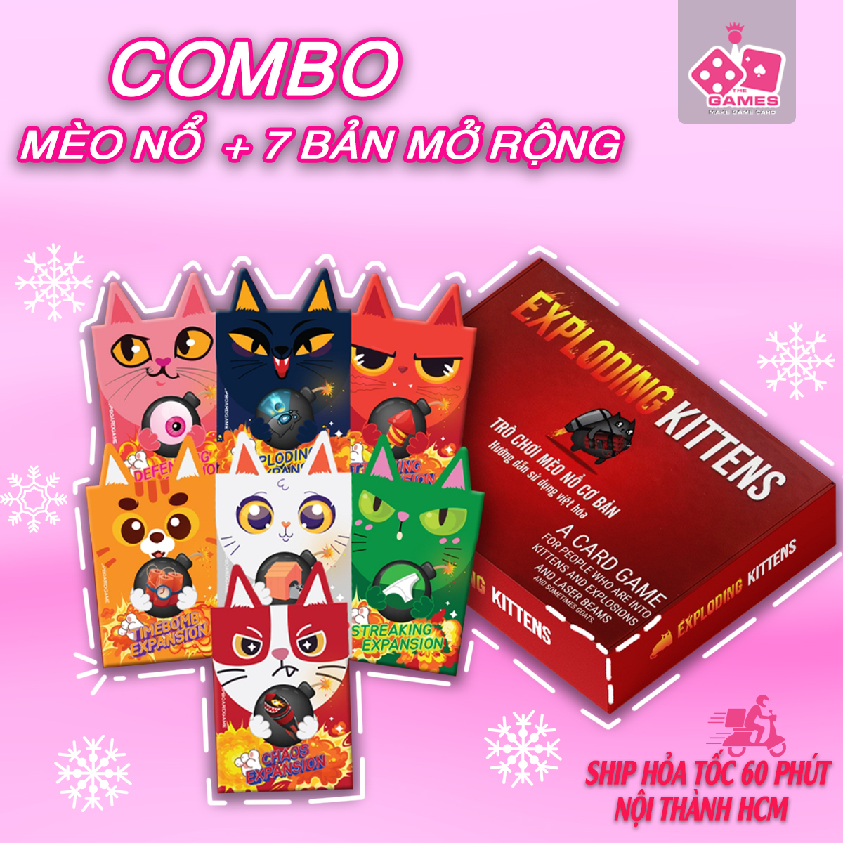 COMBO Mèo Nổ Full 8 Bản mở rộng Exploding kittens VIỆT HÓA CAO CẤP