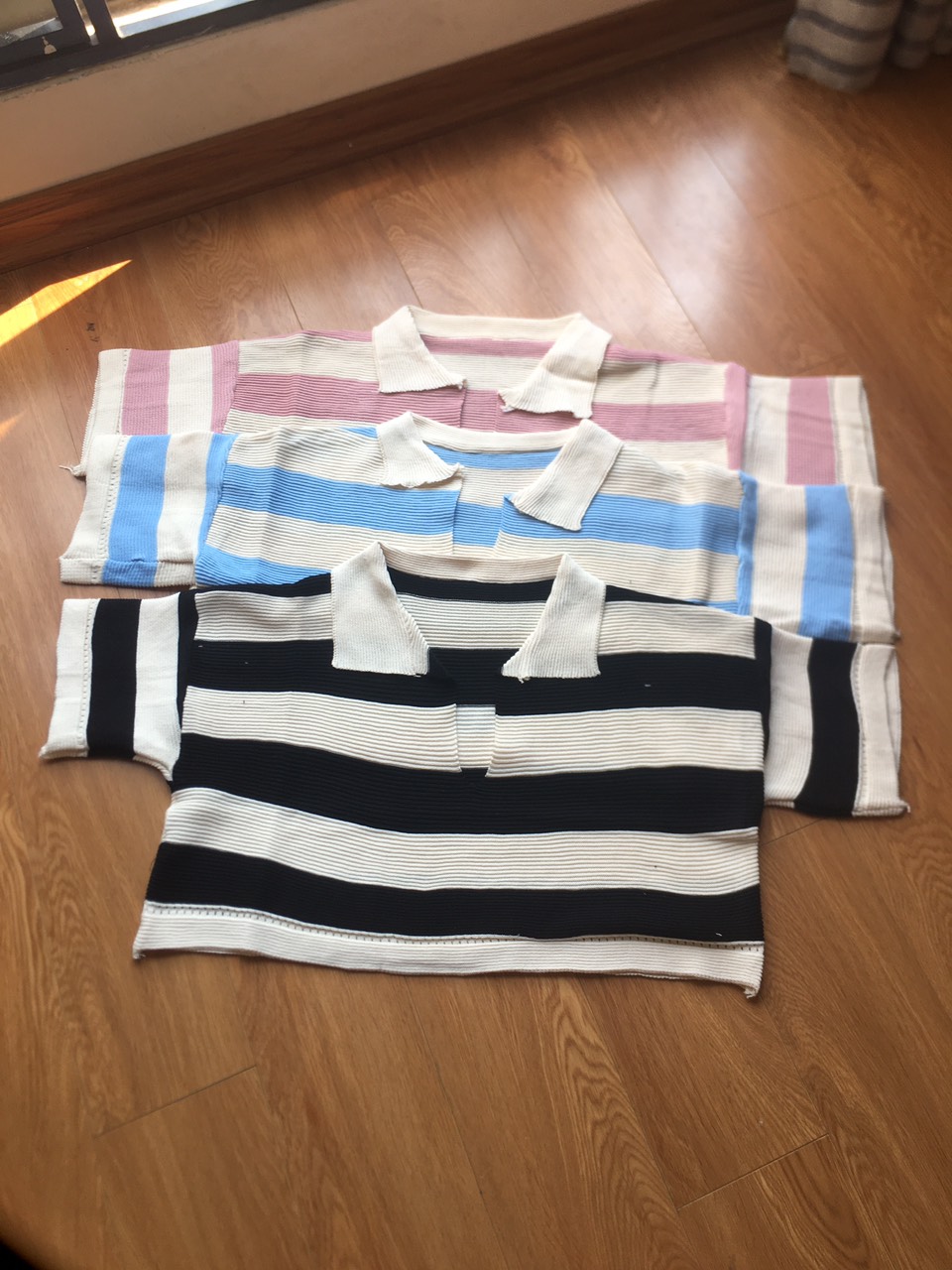 Áo Croptop Len Kẻ Dáng Rộng Hàng QC (VIDEO, ẢNH THẬT)