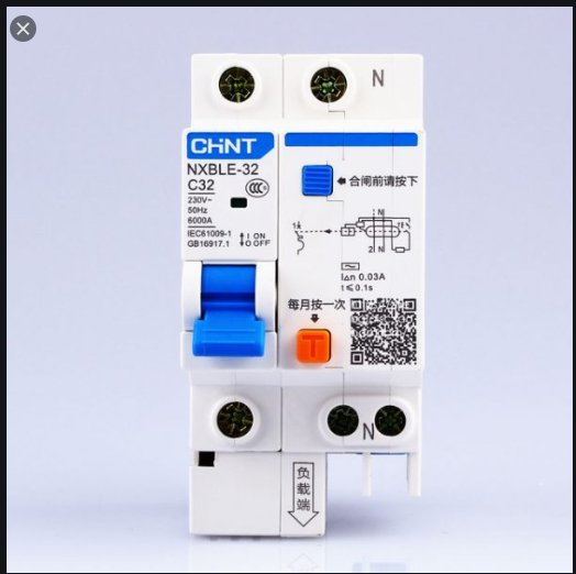 Attomat chống dòng dò Chint NXBLE 1P+N 32A