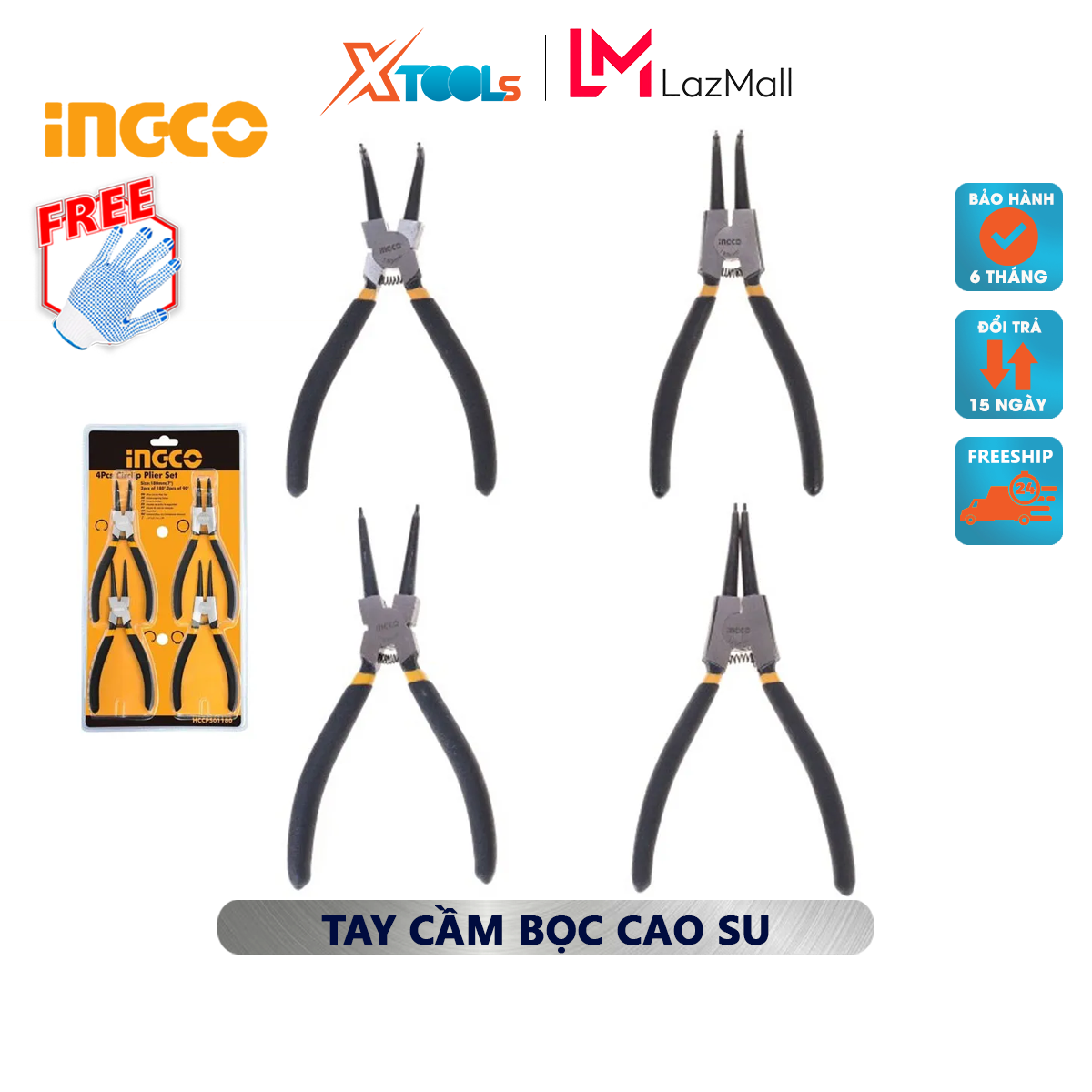 Set of 4 pliers open sided ingco HCCPS01180 | set pliers open sided 4 detail specifications 7 "/180mm degree rotation 2 pliers 180 °, 2 pliers 90 ° open sided repair the engine, electronic Components, machinery