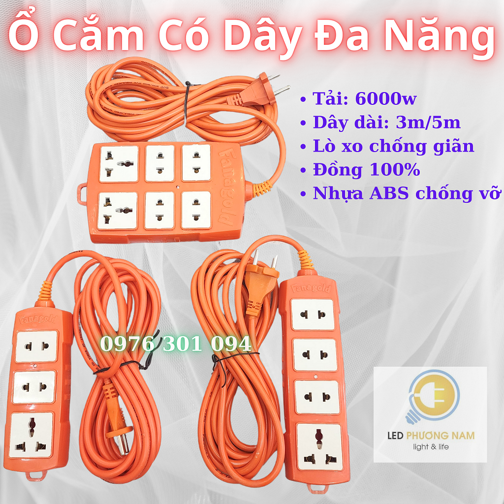 Ổ Cắm Điện Chịu Tải Công Suất Cao - Đèn Led Thiên Vân