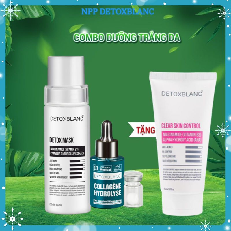 Combo dưỡng trắng da xóa mờ tàn nhang và thâm do mụn Detox blanc giá rẻ