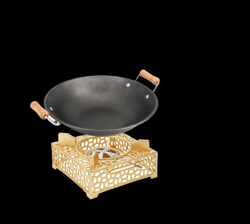 Bếp Cồn Gang Cao Cấp - Mạ Vàng [ Kích Thước : 7cm x 19cm ]