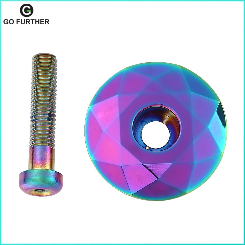 Nắp chụp pô tăng xe đạp 1-1/8 inch, nắp đậy tai nghe xe đạp với bu lông, màu xanh cháy