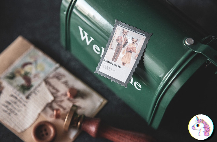 set 100 sticker vintage - sticker tem thư - little postman