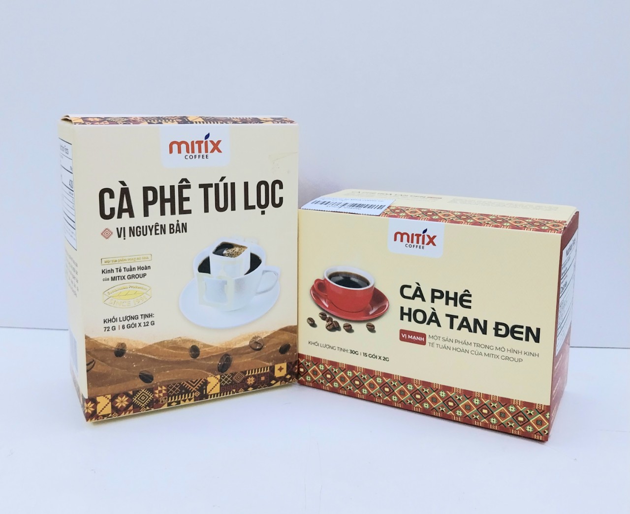 Combo cà phê túi lọc Mitix  72g và Cà phê hòa tan đen Mitix 30g