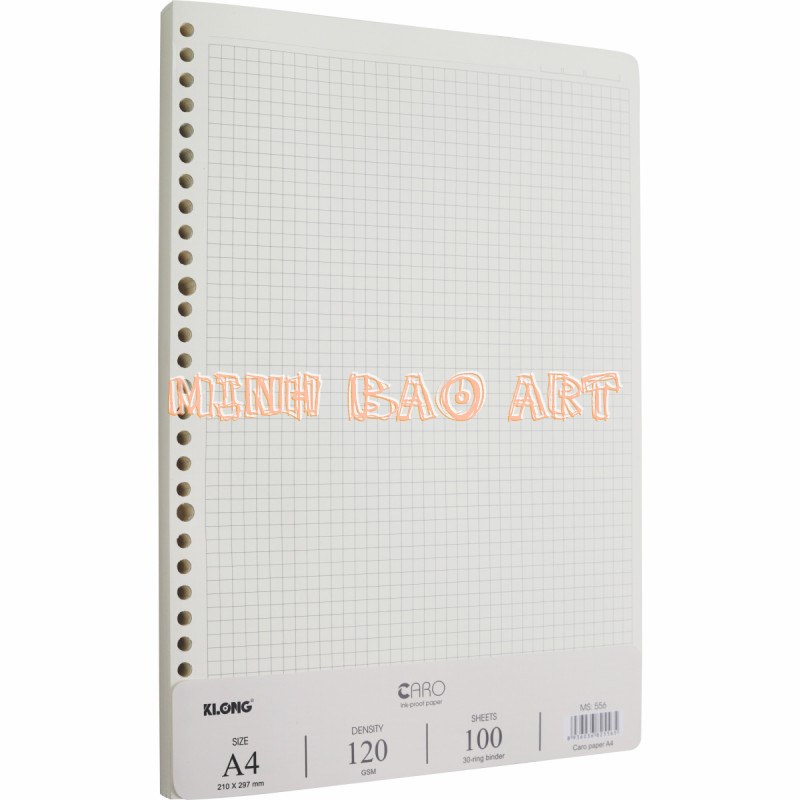 Ruột sổ còng KLONG Caro A4 - 100 tờ; MS: 556